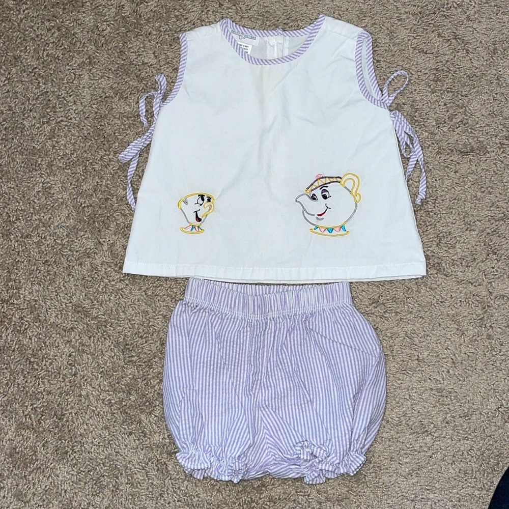 Baby girls Ms. Potts and Chip outfit